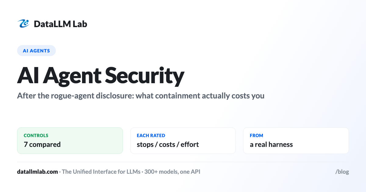 Containment controls for AI agents compared by what each one stops and what it costs