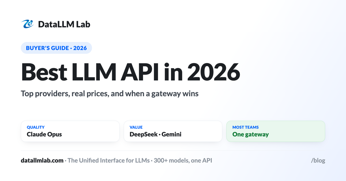 Best LLM API in 2026 — top providers compared on price, quality, and reliability