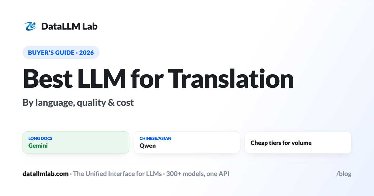 Best LLM for translation — picked by language coverage, quality, and cost