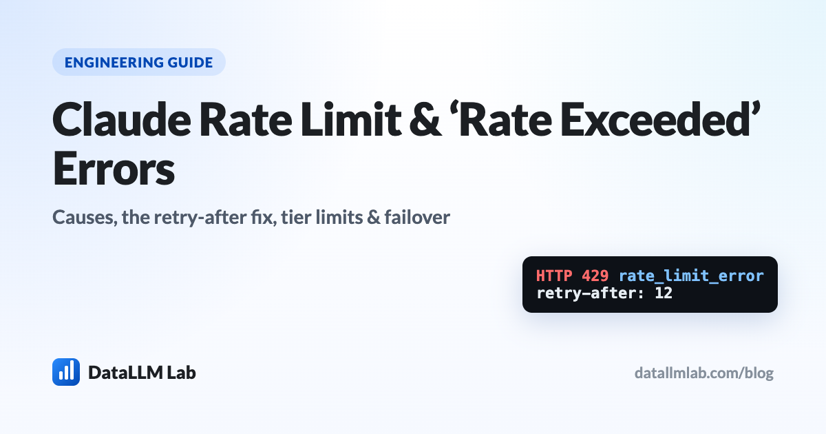 Claude rate limit and rate exceeded errors — the causes and the fix for each