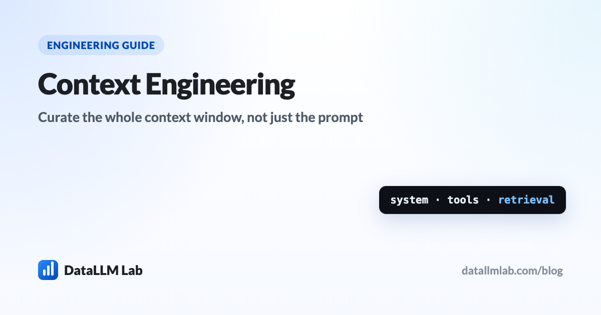 Diagram of an AI agent context window split into system prompt, tools, retrieval, and history