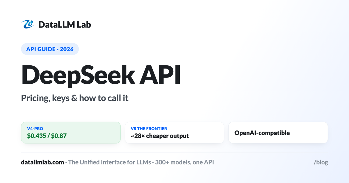 DeepSeek API pricing and access guide — V4-Pro, V4-Flash, V3.2 token prices