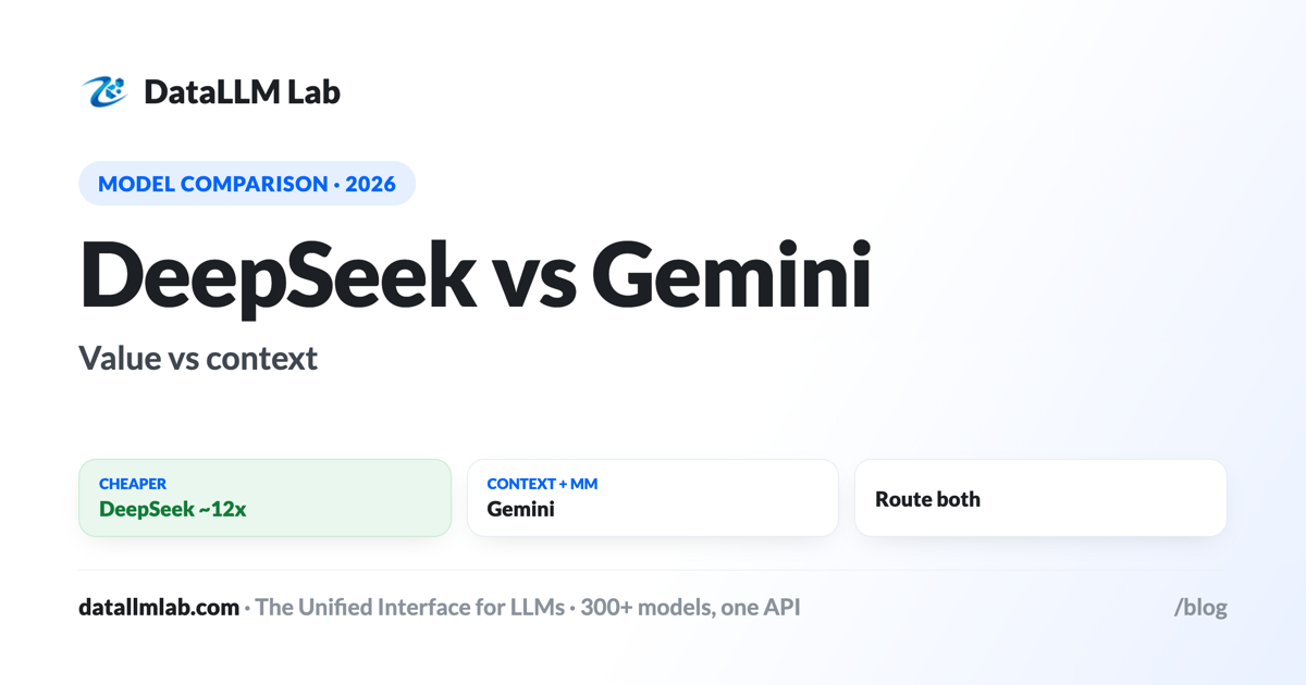 DeepSeek vs Gemini — value and open weights vs largest context and multimodal