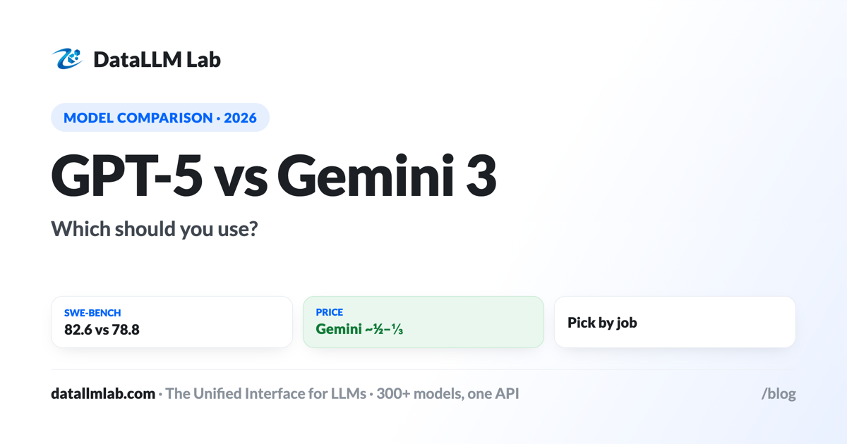 GPT-5 vs Gemini 3 — benchmarks, price, and which to use by job
