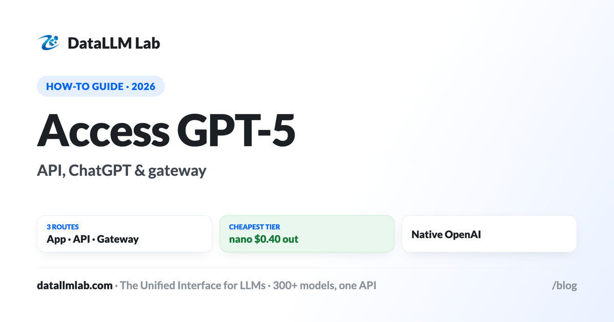 How to access GPT-5 — ChatGPT, the OpenAI API, a gateway, and what each tier costs