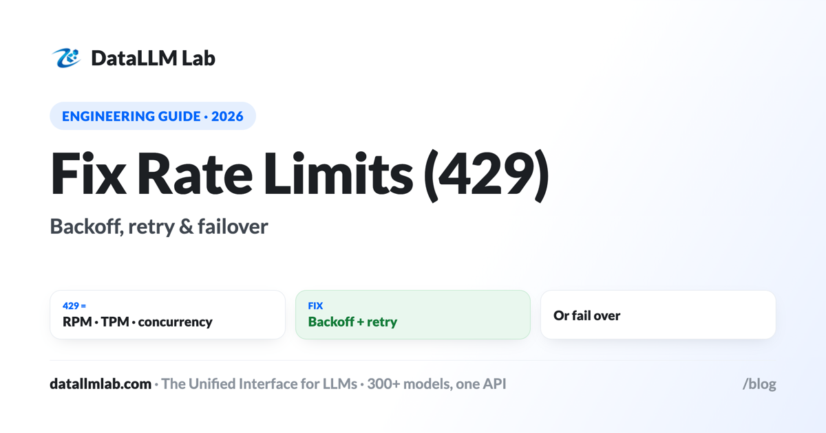How to fix LLM API rate limits — backoff, retry, quota increases, and failover