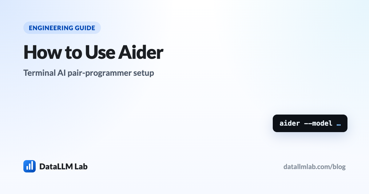 Aider chat setup — install it and point it at any LLM with one config