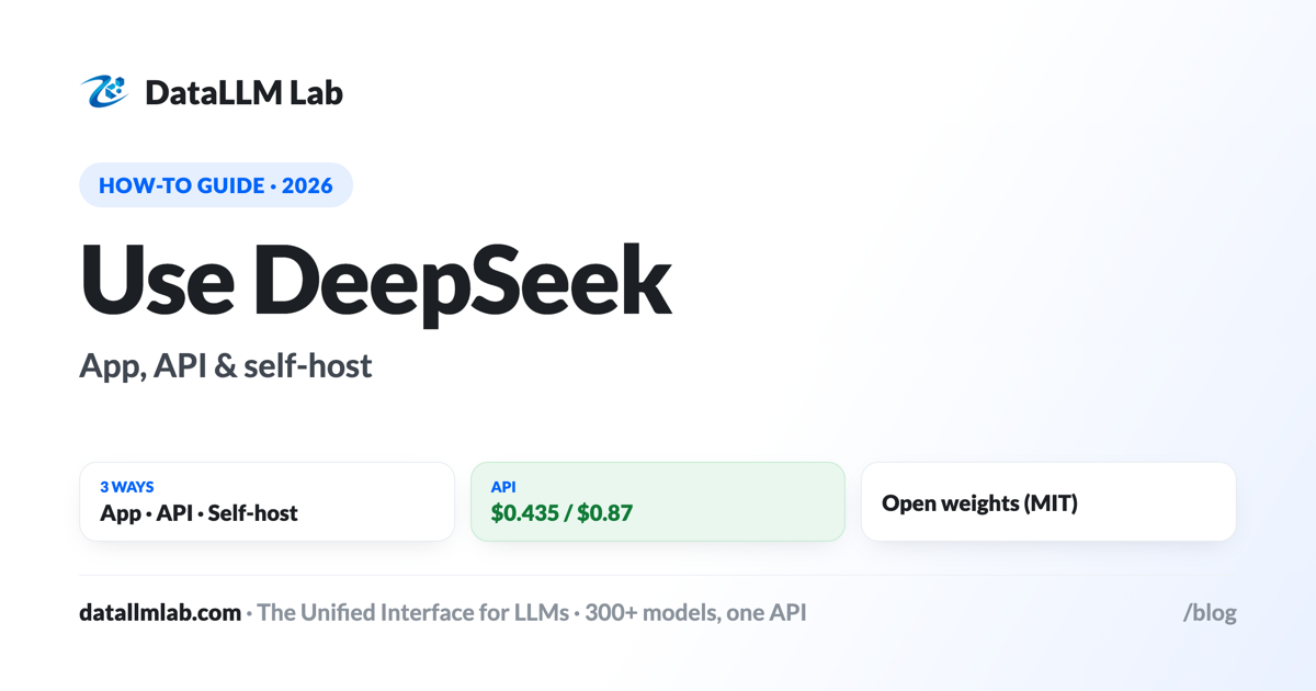 How to use DeepSeek — the app, the API, self-hosting the open weights, and real workload costs