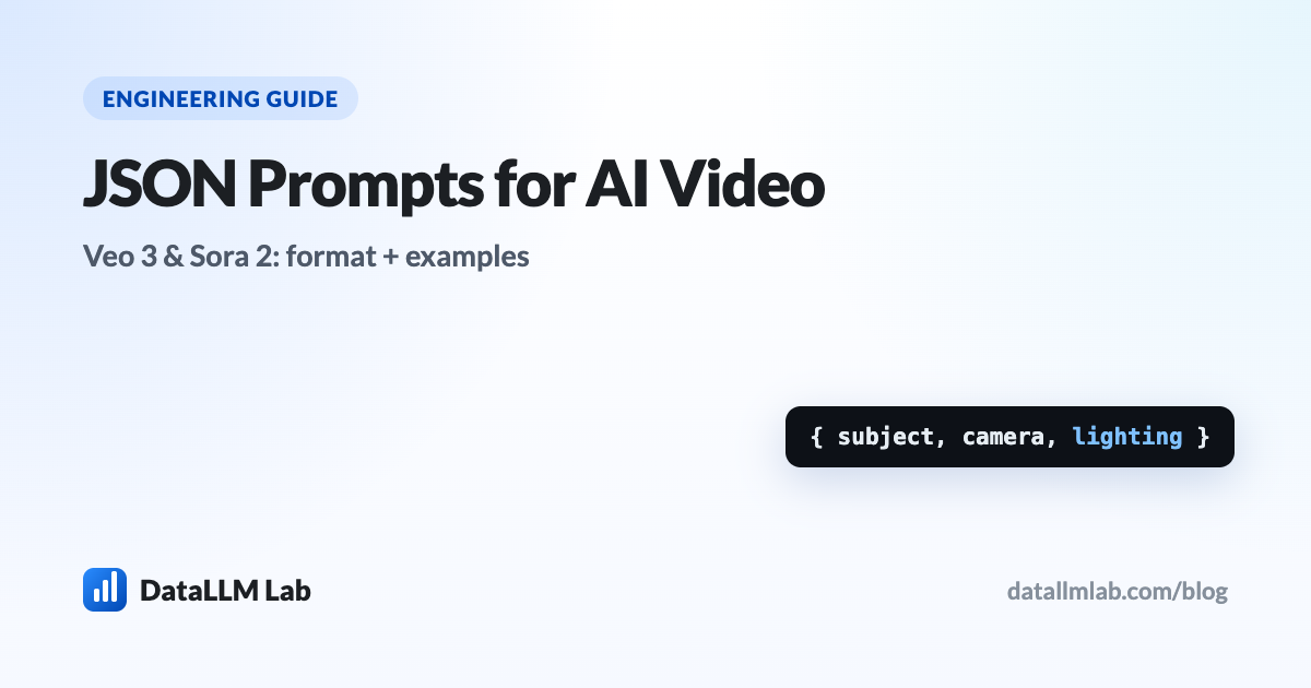 JSON prompt schema for Veo 3 and Sora 2 with copy-paste examples