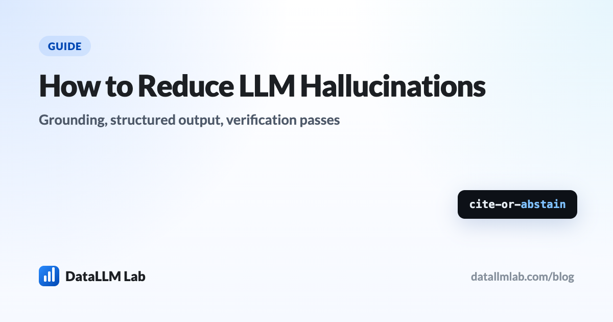 Reduce LLM hallucinations — a builder pipeline mapping each technique to the failure mode it fixes