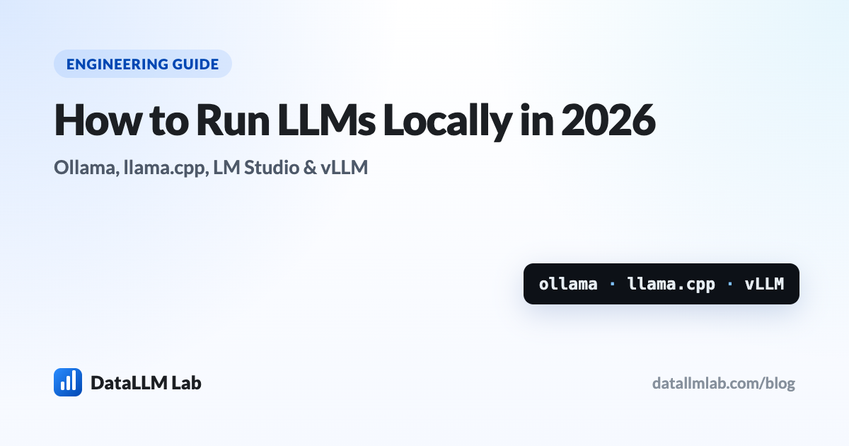 Run LLMs locally in 2026 — the four-tool stack and the hardware each one needs