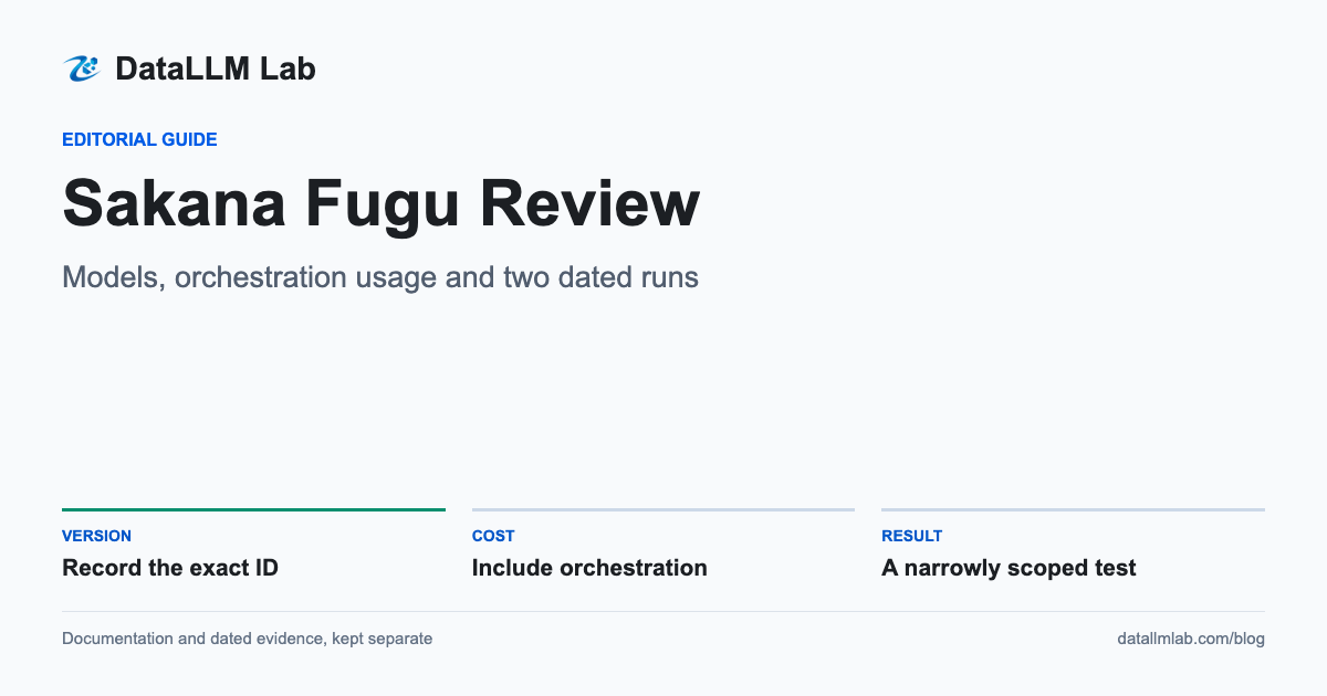 Sakana Fugu Review: Models, orchestration usage and two dated runs