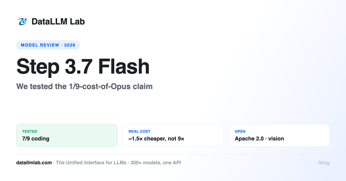 StepFun Step 3.7 Flash review - tested coding cost, pass rate and the 1/9-cost claim
